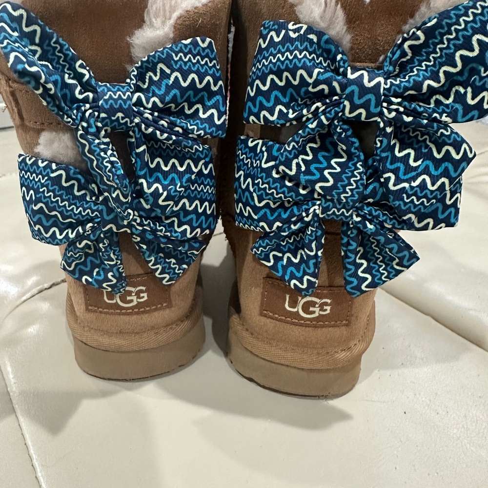 UGG Kids Boots with Blue and Brown Bows